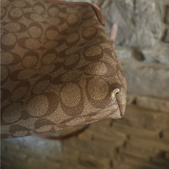 Coach Tan and Brown Signature Crossbody Bag - Picture 14 of 16